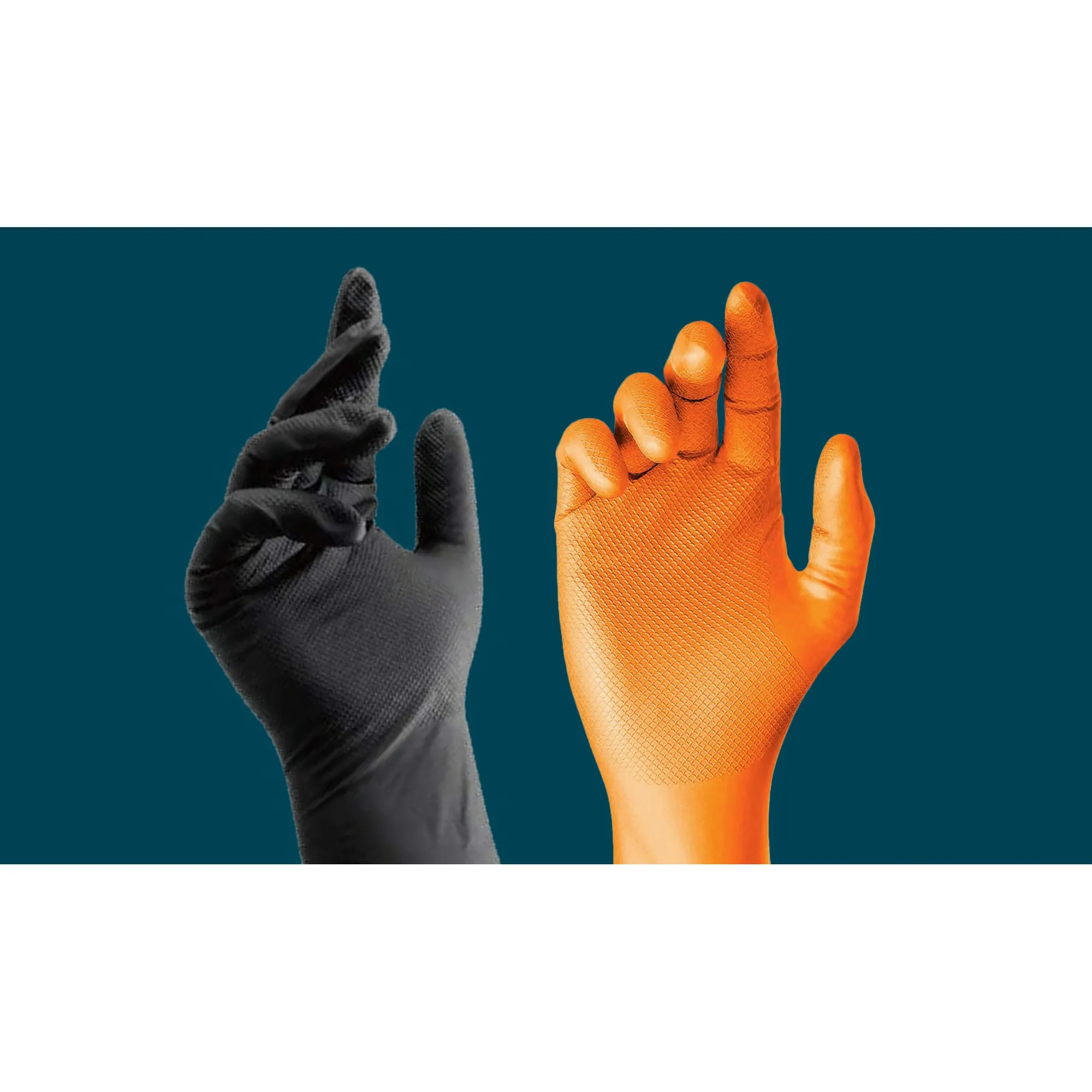 Sterimax PowerHold Black Diamond Grip Nitrile Gloves 8g (Case of 1,000) — Black